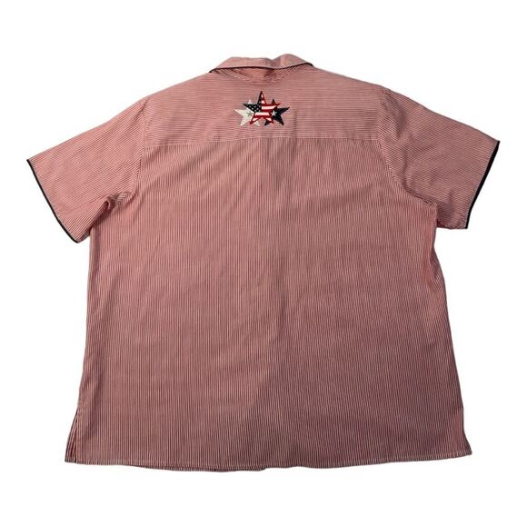 Karen Scott Shirt Womens Red White Blue Striped Stars Embroidered July 4 Size XL - Picture 10 of 14